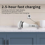CleanNova electric cleaning brush with multiple heads | Cordless scrub brush cleaning bathroom tiles | 7-in-1 electric brush with adjustable handle | CleanNova used on kitchen sink surface | Multifunctional cleaning brush set with attachments | Rechargeable scrubber cleaning fish tank glass | Electric cleaning brush reaching under bathtub | Compact brush tool with spinning head in use | CleanNova scrubbing soap scum off shower walls | Wireless cleaning brush on tile and grout