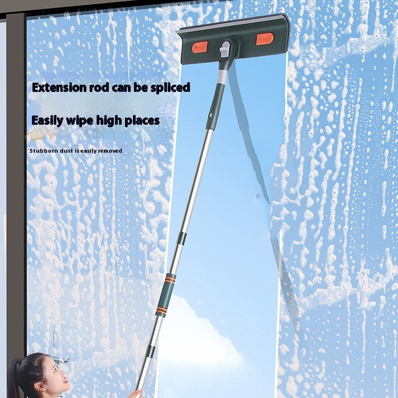 ClearReach window wiper cleaning tall glass window | Extended rod window cleaner reaching high surfaces | Splicing rod wiper blade on modern glass door | Household glass cleaner with adjustable handle | ClearReach cleaning large window with streak-free finish | Telescopic wiper used on bathroom mirror | Compact wiper blade for hard-to-reach windows | ClearReach glass cleaner on floor-to-ceiling window | Lightweight window wiper with detachable pole | Multifunctional window wiper cleaning shower glass
