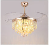 AeroGlow invisible ceiling fan lamp in living room | Retractable blade fan with LED light fixture | Modern ABS ceiling fan lamp with hidden blades | Ceiling fan with invisible blades and ambient lighting | Sleek ceiling fan light combo for dining room | AeroGlow mounted in minimalist home interior | Quiet ceiling fan with LED light and ABS body | Invisible blade ceiling fan in modern decor | Retractable ceiling fan lamp above dining table | Contemporary ceiling fan light with clean design