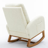 CoolRock modern rocking chair in living room | Comfortable padded rocking chair beside window | Stylish glider chair with wooden base | Cozy rocking chair for reading corner | Minimalist rocker with soft upholstery | CoolRock chair next to floor lamp and side table | Modern rocking chair for nursery or lounge | Ergonomic cushioned rocker in neutral tone | Elegant living room chair with gentle glide | CoolRock lounge chair in cozy interior setup

