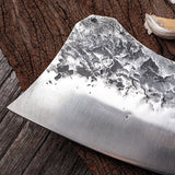 BladeCraft stainless steel chef knife on wooden cutting board | Sharp kitchen knife slicing vegetables with precision | Ergonomic chef knife with full-tang handle | BladeCraft knife cutting raw meat on butcher block | Stainless steel kitchen knife with sleek, modern design | High-performance BladeCraft knife in home kitchen | Chef holding BladeCraft knife while chopping herbs | Close-up of BladeCraft blade edge and handle grip | Professional-grade knife resting on chef apron | Versatile kitchen knife ideal 