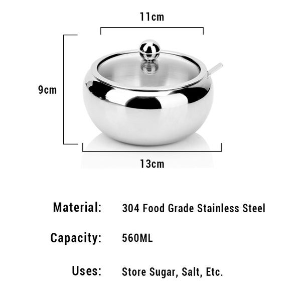 FlavorVault stainless steel seasoning pot with lid | Kitchen spice container holding salt and pepper | FlavorVault used to store herbs and spices | Compact stainless steel spice jar on countertop | Seasoning pot with airtight lid for freshness | FlavorVault spice pot with modern kitchen design | Sleek stainless steel container for kitchen spices | FlavorVault holding ground pepper and curry powder | Durable spice storage pot with easy-grip lid | FlavorVault seasoning pot beside cooking utensils

