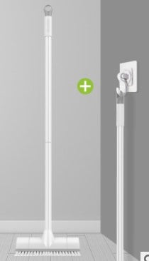 DeepSweep bathroom brush with long handle on tile floor | Toilet brush scrubbing floor near base of toilet | Long-handle cleaning brush used on bathroom tiles | DeepSweep brush standing upright beside toilet | Ergonomic grip brush cleaning shower floor | Stiff bristles scrubbing tough bathroom grime | DeepSweep brush reaching behind toilet base | Rust-resistant floor brush with wall hook | Multipurpose bathroom brush for deep cleaning | Compact cleaning brush with extended reach handle

