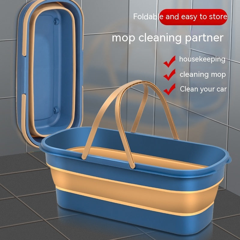 MopMate double-handle mop bucket on tile floor | Household cleaning bucket with sturdy dual grips | MopMate used for mopping kitchen floor | Spacious mop bucket with water and mop inside | Durable plastic mop bucket with two handles | MopMate bucket beside microfiber mop | Leak-proof cleaning bucket in utility room | Multi-use mop bucket for household chores | Ergonomic mop bucket for easy carrying | Compact cleaning bucket with stable base