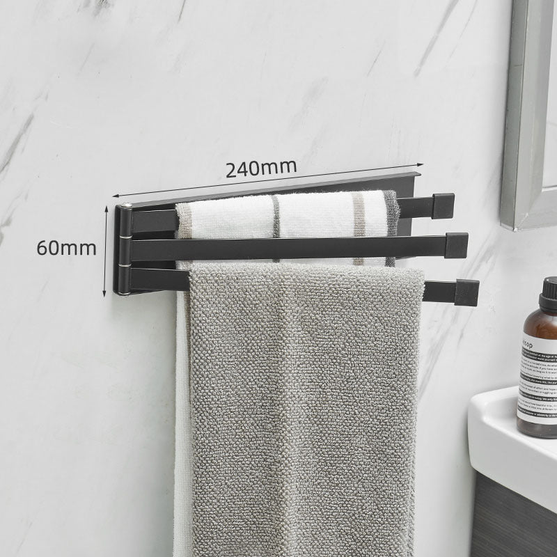 NordRack towel rack mounted on bathroom wall | Minimalist non-drill towel rack in Nordic style | Adhesive towel rack holding white towel | Nordic-style rack for towels and accessories | Wall-mounted towel holder without drilling | Compact towel rack in modern bathroom | Rust-resistant adhesive towel rack | NordRack above sink in small bathroom

