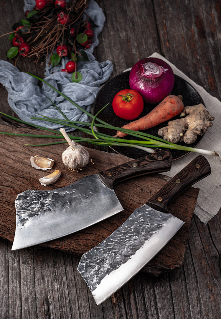 BladeCraft stainless steel chef knife on wooden cutting board | Sharp kitchen knife slicing vegetables with precision | Ergonomic chef knife with full-tang handle | BladeCraft knife cutting raw meat on butcher block | Stainless steel kitchen knife with sleek, modern design | High-performance BladeCraft knife in home kitchen | Chef holding BladeCraft knife while chopping herbs | Close-up of BladeCraft blade edge and handle grip | Professional-grade knife resting on chef apron | Versatile kitchen knife ideal 