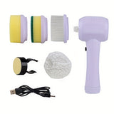 BrushBlitz electric brush cleaning bathroom sink | 5-in-1 rotary scrubber with interchangeable heads | Cordless electric cleaner used on kitchen counter | BrushBlitz removing grime from shower tiles | Electric rotary brush scrubbing window glass | Multifunctional cleaner with ergonomic handle | BrushBlitz brush set with five cleaning attachments | Handheld power scrubber cleaning grout lines | Rechargeable cleaning brush in wet bathroom area | Compact BrushBlitz cleaner tackling tough stains

