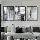 WallMuse painting hanging in modern living room | Abstract wall art above a neutral sofa | Contemporary framed artwork in stylish interior | Living room wall décor with elegant canvas print | Large decorative painting on white wall