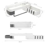ShelfMate bathroom shelf mounted on tiled wall | Multifunctional shelf holding shampoo and soap | Waterproof bathroom organizer with hooks | ShelfMate above sink with toiletries arranged | Modern rust-resistant bathroom storage shelf | Compact shelf for small bathroom essentials | Wall-mounted shelf with toothbrush holder | Minimalist ShelfMate rack in bathroom setting | Adhesive bathroom shelf with built-in hooks | ShelfMate organizing toiletries in modern bathroom

